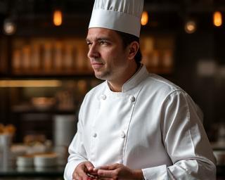 Chef giving a cooking demonstration
