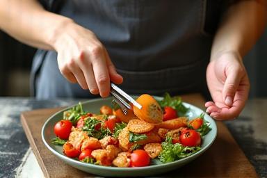 Beginner cooking class with fresh vegetables